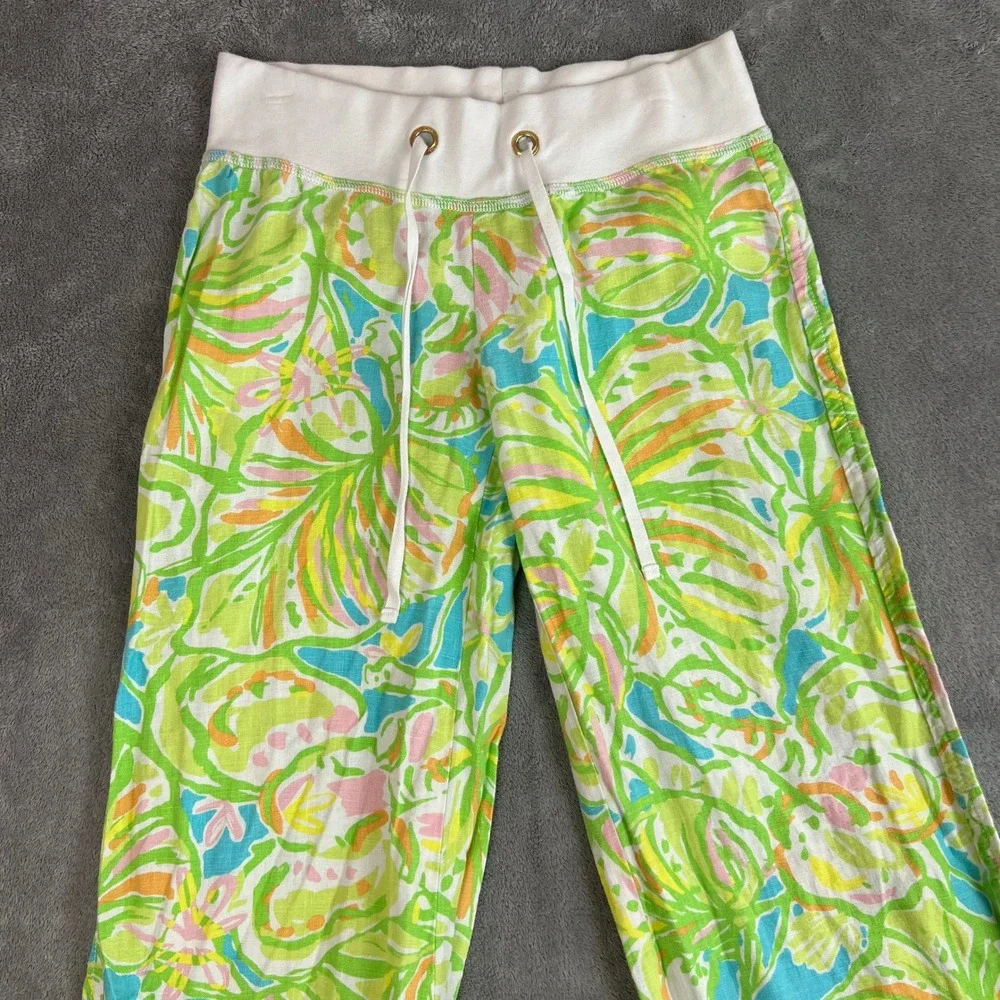 Lilly Pulitzer the Beach Pant Womens XS 100% Linen Beachy Coastal Preppy